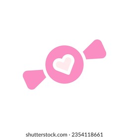 Candy love icon solid pink white style valentine illustration vector element and symbol perfect.