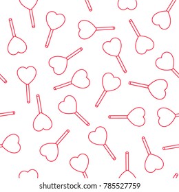 candy love pattern pink outline seamless