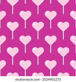 Patrón de amor de caramelo sin fisuras. Fondo de corazón de piruleta. textura romántica