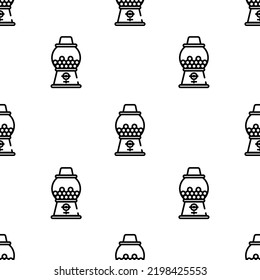 candy machine icon pattern. Seamless candy machine pattern on white background.
