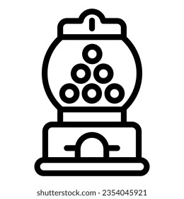 Candy machine line icon, Amusement park concept, Gumball Machine sign on white background, chewing gum ball machine icon in outline style mobile concept web design. Vector graphics.