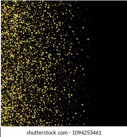 Candy made of golden-brown figures. Gold, flicker, shine. A holiday, an invitation. Gold dust. Photo frame. Vector illustration. starry sky