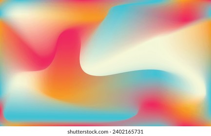 Candy Neon Pastel Color Pattern Design. Gradient Mesh Water Flow Vibrant Sunset Swirl. Warm Orange Red Liquid Yellow Blue Fluid Background. Sweet Green Peach Trendy Creative Commercial Wallpaper.