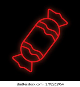 Candy neon sign. Neon sign, bright signboard, light banner. Vector icon.