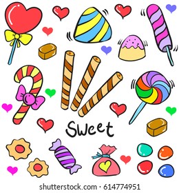 Candy object colorful of doodles