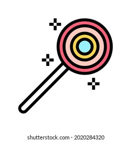 candy on stick color icon vector. candy on stick sign. isolated symbol illustration