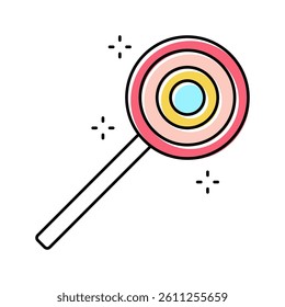 candy on stick color icon vector. candy on stick sign. isolated symbol illustration