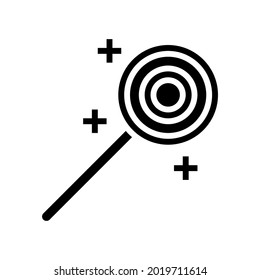 candy on stick glyph icon vector. candy on stick sign. isolated contour symbol black illustration