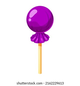 Candy on a stick isometric 3d sweet. Lollipop caramel vector