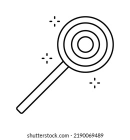 candy on stick line icon vector. candy on stick sign. isolated contour symbol black illustration