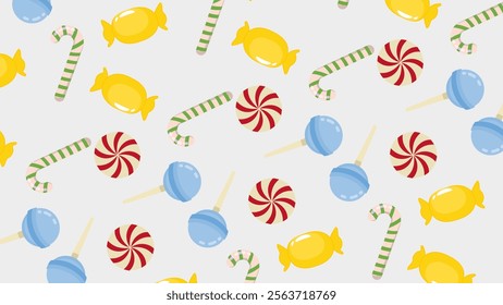 Candy pattern background. Candy illustration pattern. Candy background. Perfect for fabrics, print, textile, wallpaper, and decor. SSTKbackgrounds 