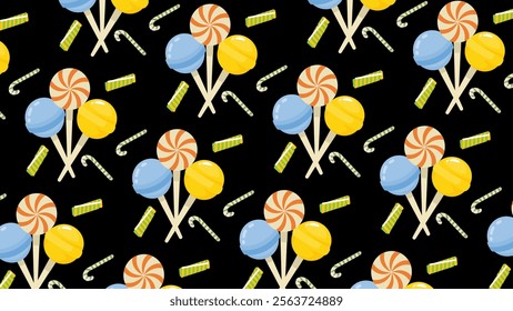 Candy pattern background. Candy illustration pattern. Candy background. Perfect for fabrics, print, textile, wallpaper, and decor. SSTKbackgrounds 