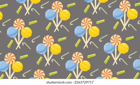 Candy pattern background. Candy illustration pattern. Candy background. Perfect for fabrics, print, textile, wallpaper, and decor. SSTKbackgrounds