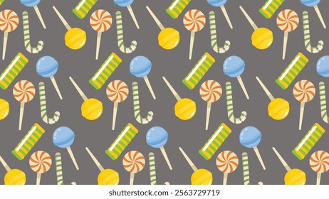 Candy pattern background. Candy illustration pattern. Candy background. Perfect for fabrics, print, textile, wallpaper, and decor. SSTKbackgrounds