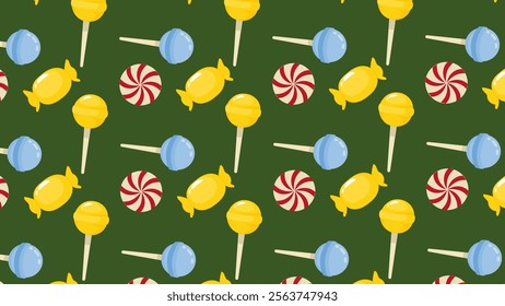 Candy pattern background. Candy illustration pattern. Candy background. Perfect for fabrics, print, textile, wallpaper, and decor. SSTKbackgrounds