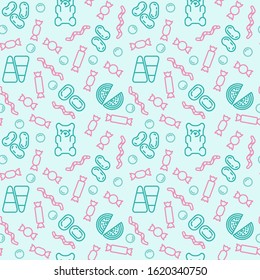 Candy pattern background. Seamless sweets pattern. Symbol, logo illustration. Vector graphics