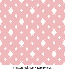 Candy pattern. Simple minimal vector seamless texture with small candies. Abstract pink and white geometric ornament. Hipster fashion style. Cute funky background. Repeat design for decor, wallpapers
