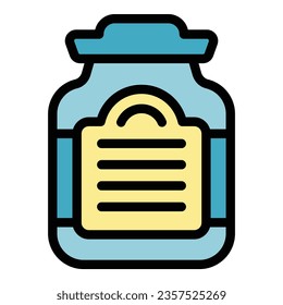 Candy peanut butter icon outline vector. Spread food. Nut jar color flat