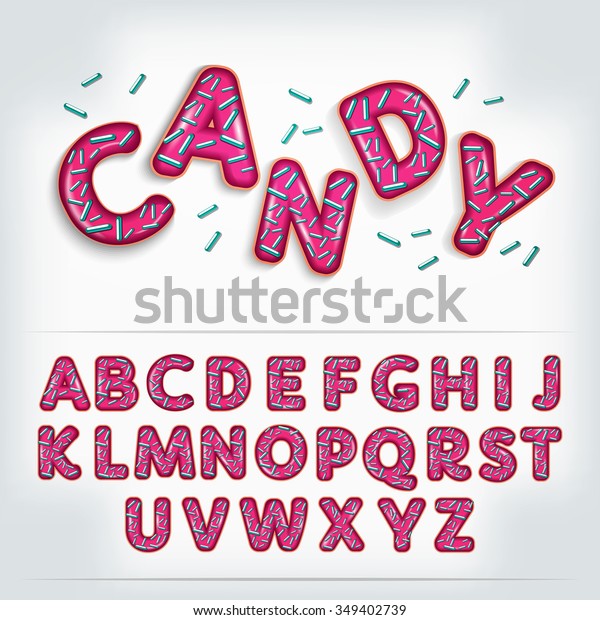 Bonbonrosa 3d Buchstaben 3d Schrift Comic Art 3d Schrift Stock Vektorgrafik Lizenzfrei