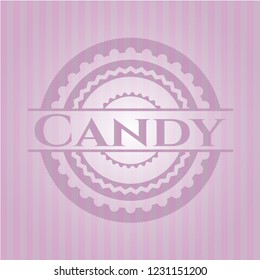 Candy pink emblem. Retro