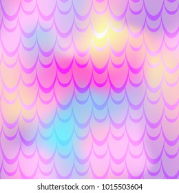 Candy pink mermaid skin vector background. Girlish iridescent background. Fish scale pattern. Seamless pattern swatch. Holographic gradient. Mermaid tail scale seamless pattern. Mermaid texture