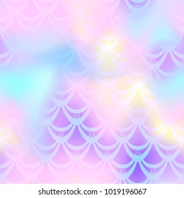 Candy pink mermaid skin vector background. Multicolored iridescent background. Fish scale pattern. Seamless pattern swatch. Holographic gradient. Mermaid skin seamless pattern. Mermaid wrapping paper