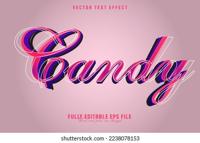 Candy pink vector editable text effect ,with graphic styles