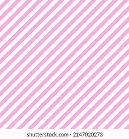 Candy pink and white diagonal stripe. Simple lines seamless vector pattern suitable for fashion, home decor and stationary.