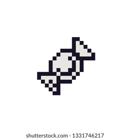 candy pixel art 1-bit icon. Isolated vector illustration. Design for logo, sticker, stamp, web, mobile app. 