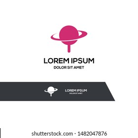 CANDY PLANET COMPANY BUSINESS LOGO TEMPLATE EMBLEM BADGE SIGN SYMBOL
