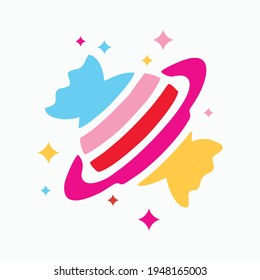 Candy Planet Logo Design Vector Template