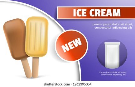Candy popsicle concept background. Realistic illustration of candy popsicle vector concept background for web design
