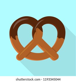 Candy pretzel icon. Flat illustration of candy pretzel vector icon for web design