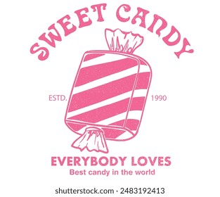 Candy print design for  t shirt print, poster, sticker, background and other uses. Candy clipart, Sweet candy drawing for kid, girl, boy.