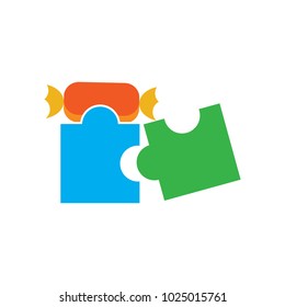 Candy Puzzle Logo Icon Design