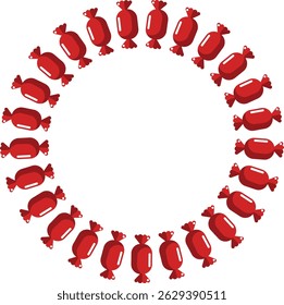 doce, vermelho, clipart, ilustração, quadro, borda, para designers e texturas, círculo