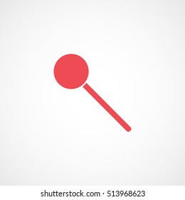 Candy Red Flat Icon On White Background