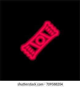 Candy red glowing neon ui ux icon. Glowing sign logo vector
