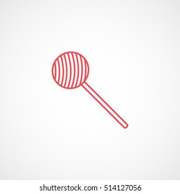 Candy Red Line Icon On White Background