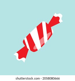 Dulces con tiras rojas. Vector aislado.