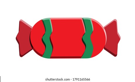 Candy in red wrap icon isolated.