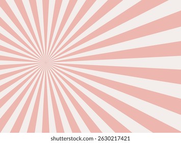 Candy retro spiral background with pink and white stripes. Vintage sunburst design, perfect for candy shop posters, sweet-themed packaging, dessert ads, or playful confectionery designs.