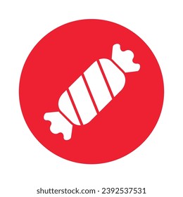 Candy Round Icon Vector Illustration Isolated on Transparent Background. Use for Xmas, Decoration, Greeting Card Etc.