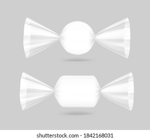 Candy sachet wrap mockups. Vector illustration. Ready for your design. EPS10.	