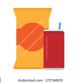 Sobre de caramelo y latas de soda.