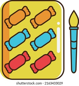 Candy School Palette Paints Detail Style Icon
