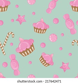 Candy seamless pattern background for design wrapping paper, scrap booking, textiles, sites