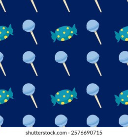 Candy seamless pattern background. Candy illustration. Candy background. Perfect for fabric, textile, wallpaper, decor, illustration, print, packaging of products. SSTKbackgrounds