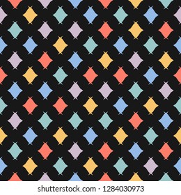 Candy seamless pattern. Colorful minimalist vector texture with small candies, rhombuses. Cute abstract geometric minimal background. Kids fashion style. Repeat design for decoration, fabric, wrapping