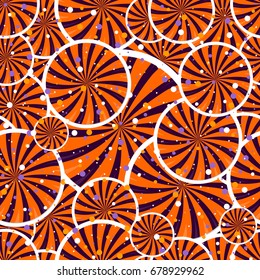 Candy seamless pattern, Halloween lollipop, flat design template, vector illustration